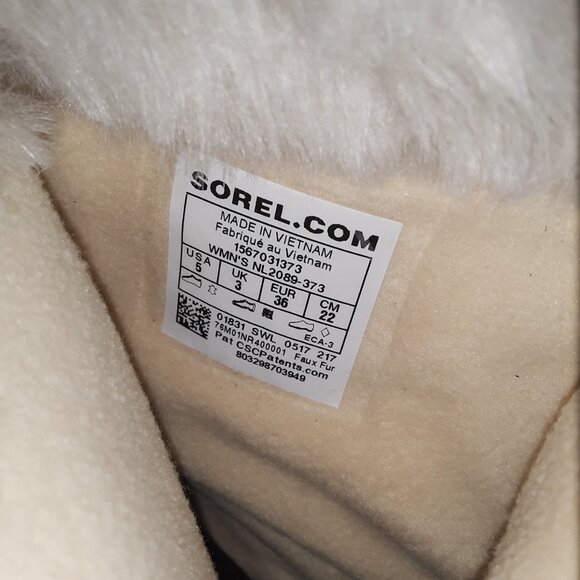 Sorel Tivoli II Women's Boot size 5M Tan Suede Black Winter Fur Lined - Picture 4 of 11